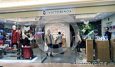 Victorinox shop in Hong Kong Editorial Stock Photo