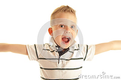 Victorious boy Stock Photo