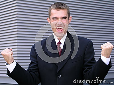 Victorious Businessman Stock Photo