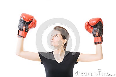 Victorious woman Stock Photo