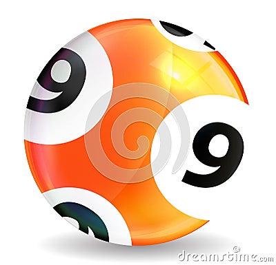 Victory Ball for the game of lottery. Jack pot. Vector Illustration. Vector Illustration