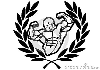Victory bodybuilder Vector Illustration