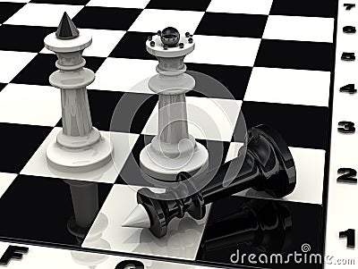 Victory. Checkmate. Chess Stock Photo
