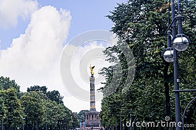 The Victory Column or SiegessÃ¤ule is a famous sight in Berlin. Editorial Stock Photo
