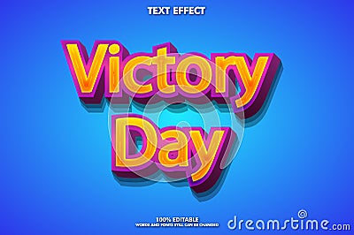 victory editable text effect Vector Illustration