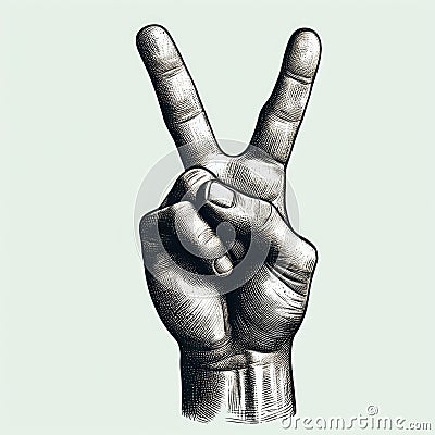 Victory hand gesture Stock Photo