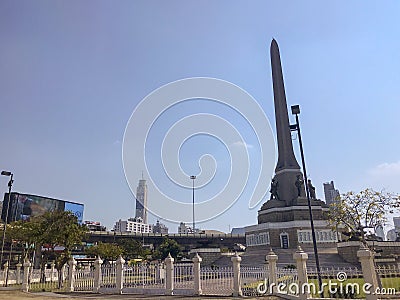 Victory monument near the road in bangkok Editorial Stock Photo