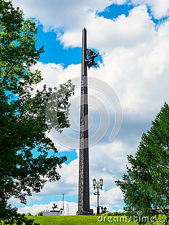Victory Monument - Obelisk on the Victors Square on Poklonnaya Hill, sculptor Zurab Tsereteli Editorial Stock Photo