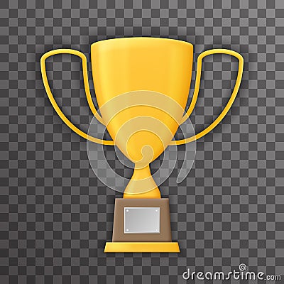 Victory Prize Award Realistic 3d Symbol Transparent Background Trophy Cup Icon Template Mock up Design Vector Vector Illustration