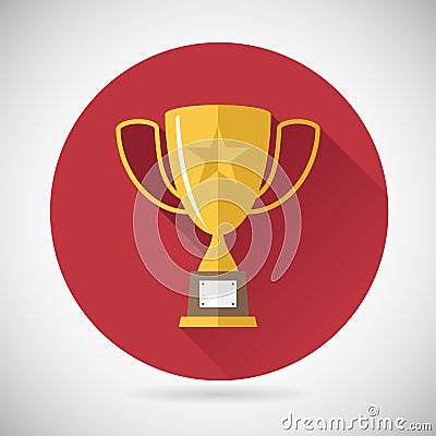 Victory Prize Award Symbol Trophy Cup Icon on Vector Illustration