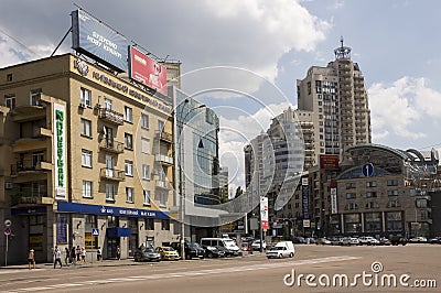 Victory Square in Kiev. Summer Editorial Stock Photo