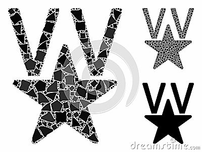 Victory star Composition Icon of Rugged Items Stock Photo