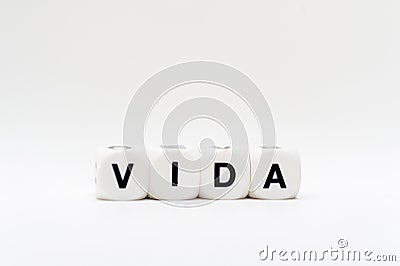 Vida, dice letters Stock Photo