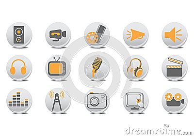 Video and audio buttons Vector Illustration