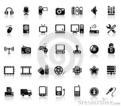 Video And Audio Icon Set Vector Illustration