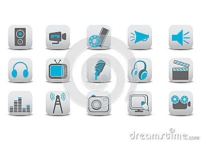 Video and audio icons Vector Illustration