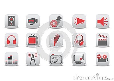 Video and audio icons Vector Illustration