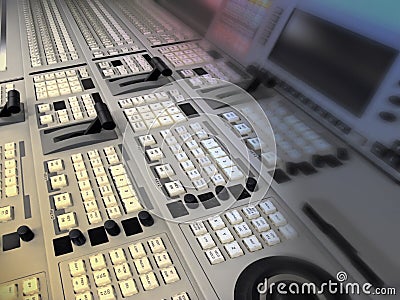 Mixer broadcast video and audio Stock Photo