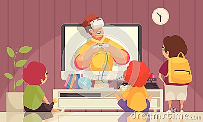 Video Blogger Cartoon Illustration Vector Illustration