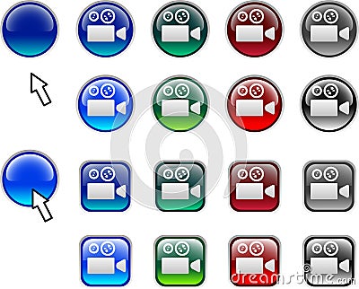 Video buttons. Vector Illustration