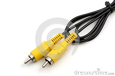 Video cables horizontal view Stock Photo