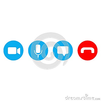 Video cal icons set Vector Illustration