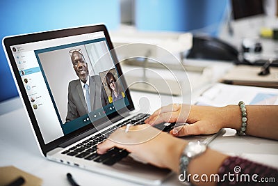 Video Call Chat Meeting Talking Concept Stock Photo