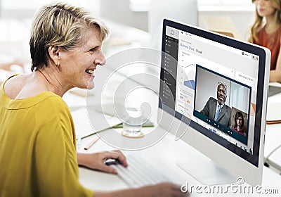 Video Call Chat Meeting Talking Concept Stock Photo