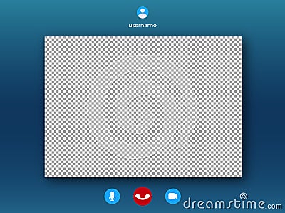 Video call screen template Vector Illustration