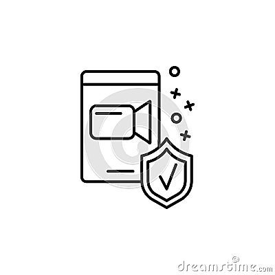 Video call shield smartphone icon. Element of cyber security icon Stock Photo