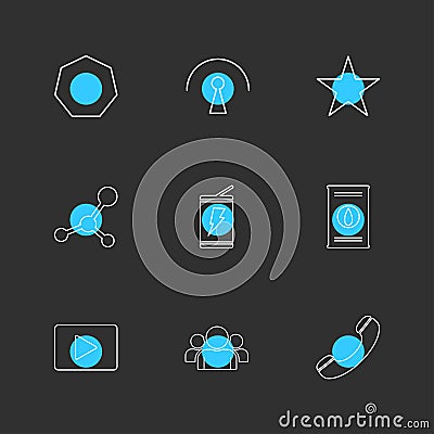 video , call , star , battery , shapes , electronic , time , ec Vector Illustration