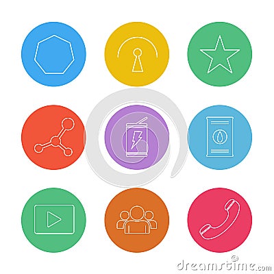 video , call , star , battery , shapes , electronic , time , ec Vector Illustration