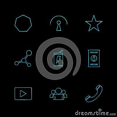 video , call , star , battery , shapes , electronic , time , ec Vector Illustration