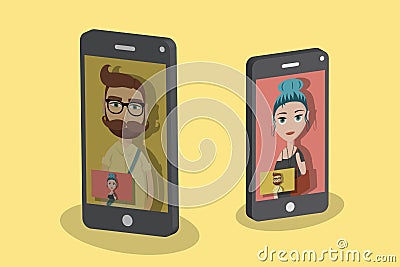 Video call Vector Illustration