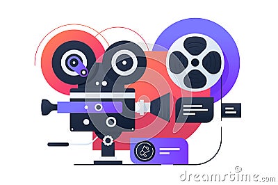 Video camcorder structure Vector Illustration