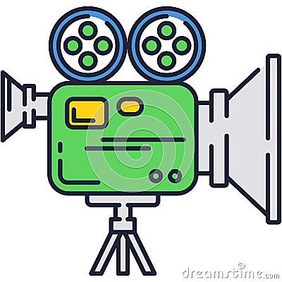 Video camcorder vector icon isolated on white Vector Illustration