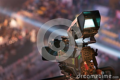 Video camera in concert Stock Photo