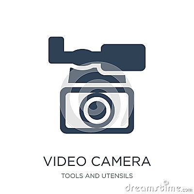 video camera from frontal view icon in trendy design style. video camera from frontal view icon isolated on white background. Vector Illustration
