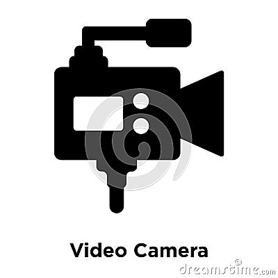 Video Camera icon vector isolated on white background, logo concept of Video Camera sign on transparent background, black filled Vector Illustration