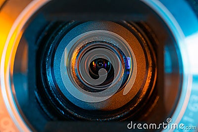 Video camera lens Stock Photo