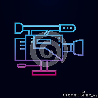 Video camera line nolan icon. Simple thin line, outline vector of web icons for ui and ux, website or mobile application Stock Photo