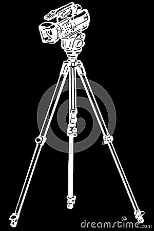 Video camera on a tripod Vector Illustration