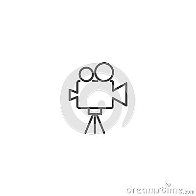 Video camera on tripod icon vector Vector Illustration