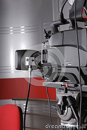 Video camera in TV studio Stock Photo