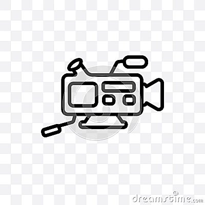 Video camera vector linear icon isolated on transparent background, Video camera transparency concept can be used for web and mobi Vector Illustration