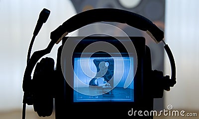 Video camera viewfinder Stock Photo