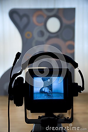 Video camera viewfinder Stock Photo