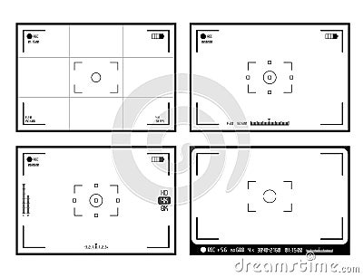 Video Camera Viewfinder Display. Vector Template digital video picture preview. Vector Illustration