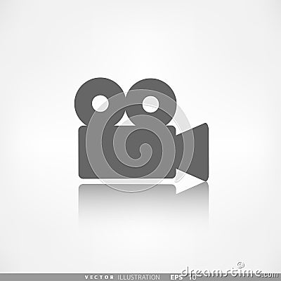 Video camera web icon. Media symbol. Vector Illustration