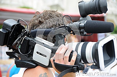 Video cameraman Stock Photo